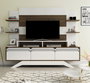 Hanah Home Mueble TV 180cm Nogal y Blanco Moderno